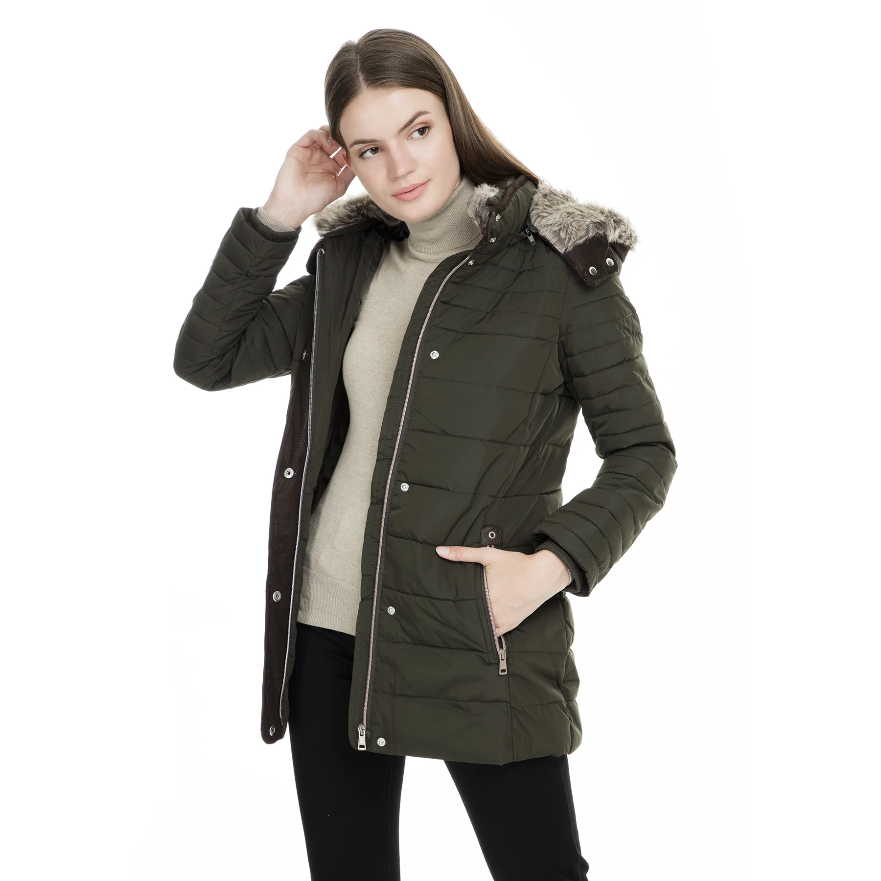 Pique Jackets WOMEN COAT MILA19 - Цвет: Оливковый