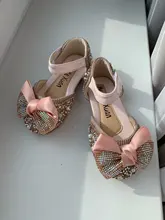 Zapatos de cuero con lazo de diamantes de imitación para niñas, zapatillas de baile de fiesta, zapatos planos de rendimiento para bebés y estudiantes, D785