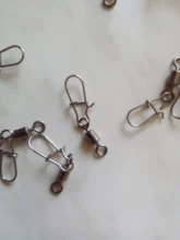 FISHINAPOT-30 unids/lote 2 #-10 #, Conector de acero inoxidable, cebo giratorio para pesca, anzuelo giratorio de bloqueo rápido