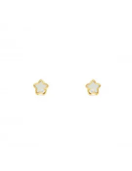 

Gold earrings Bebe or Girl Star fund nacar and circon (9kts)
