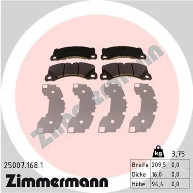 Колодки торм диск. пер VW CAYENNE 3.0 S Hybrid 06.2010 ZIMMERM