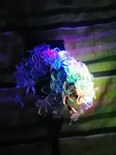 Garlands-Light Peach-Flower Led-String Christmas-Decor Solar-Lamp Garden Outdoor 5m 6V