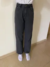 Pantalones vaqueros holgados de cintura alta para mujer, pantalón vaquero de pierna ancha, cintura ajustable, estilo Retro, que combina con todo, Harajuku, pierna recta