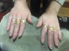 Tocona 15 unids/set, Virgen María Anillos de oro para mujer corazón manos de Fátima Anillos Cruz hoja geométrica Kольцо de joyería 7056