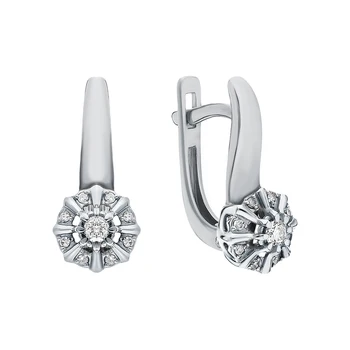 

Gold earrings with diamonds sunlight sample 585