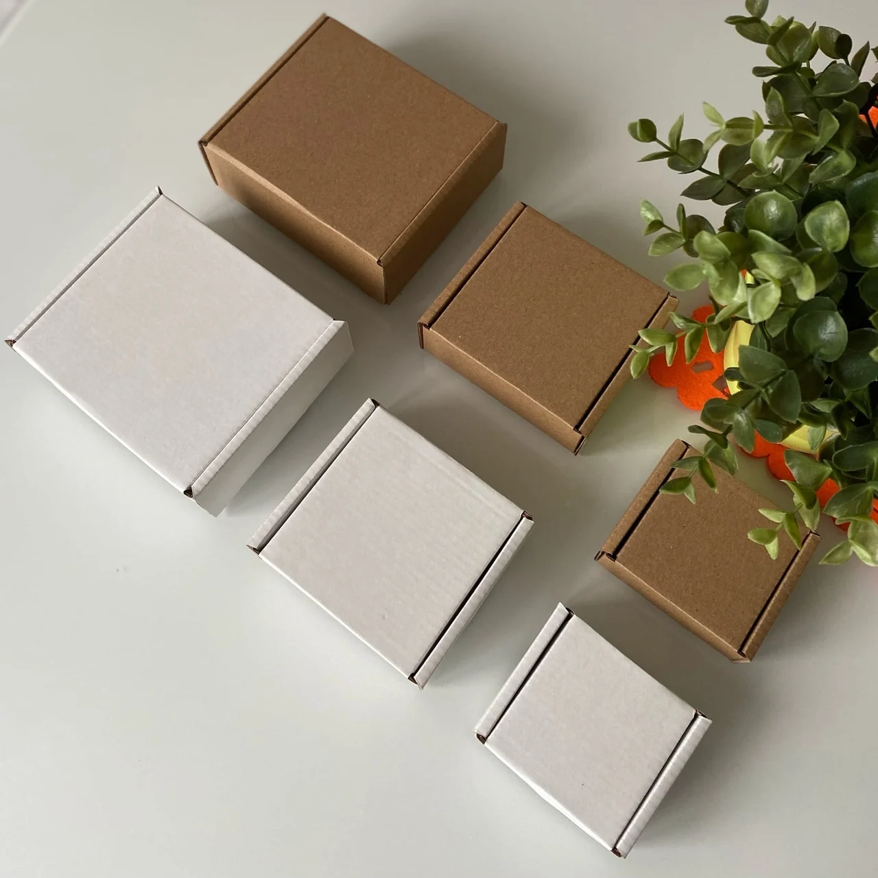 10шт/набор Коробка крафт картонная gift box бумажная коробка для украшений упаковки