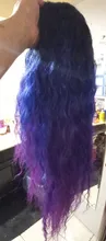 Bella-Peluca de Cosplay de 28 pulgadas, pelo sintético rizado, mezcla de morado, Azul, Negro, encaje sintético largo, peluca fiesta, Cosplay diario