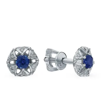 

Gold earrings with sapphires and diamonds sunlight sample 585