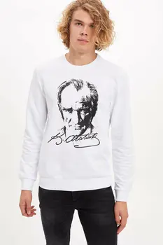 

DeFacto Fashionable Men Pullovers O-neck Portrait Pattern Male Casual Sweatshirt Comfortable Pullover Males Autumn - M5055AZ19WN