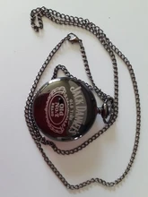 Relojes de bolsillo de cuarzo para hombre y mujer, reloj de bolsillo con cadena, con texto creativo único