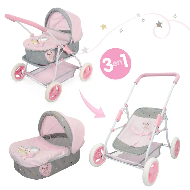 Carrito de muñecas, cuco y sillita de paseo 3 en 1 Lovely Friends CB Toys, Muñecas  para niñas, Bebes accesorios recien nacidos, Accesorios muñecas, carro de  muñecas para niñas, carro de muñecas