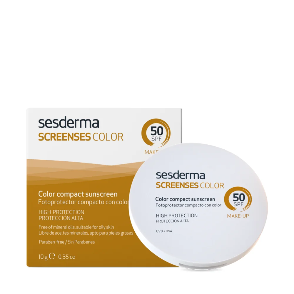 Цветной компактный солнцезащитный крем SESDERMA SCREENSES высокая защита (SPF 50) без