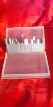 Caja de almacenamiento de plástico con 20 ranuras para broca de uñas, contenedor de cortadores para manicura, accesorios para uñas, herramienta artística