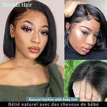 

HD Lace Frontal Wig 4x4 Bob Lace Front Wig PrePlucked Natural Color 100% Human Hair Short Bob Straight Wigs Brazilian Remy Hair