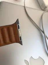 Correa de enlace de cuero para Apple watch, banda de 44mm, 40mm, 38mm, 42mm, pulsera de bucle magnético original, iWatch seires 3, 5, 4, 6 SE