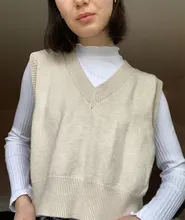 Women Vest Clothing Knitted-Vests Preppy-Style Korean V-Neck Casual New High-Quality