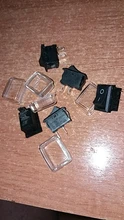 5 unids/lote negro botón Mini interruptor 6A-10A 110V 250V 2Pin Snap-en/Off interruptor basculante 21MM * 15MM con la cubierta impermeable negro