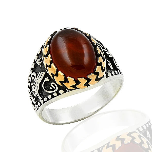925 Silver Ottoman Symbol Printed Ertugrul Ring for Men | Украшения и аксессуары