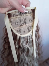 TALANG-coleta de pelo rizado largo de 22 pulgadas, resistente al calor, cola de pelo sintético con cordón, extensiones de cabello