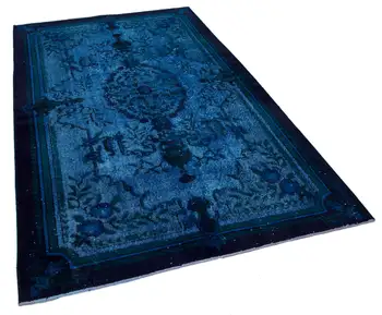 

160x252 Cm Turquoise Handmade Over Dyed Rug-5x8 Ft