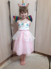 Vestido de verano de unicornio para niñas de 4, 6, 8 y 10 años, princesa disfraz de fiesta, 2020