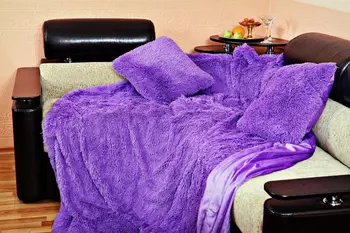 

Plaid bedspread faux fur bed sofa 100% bamboo fiber