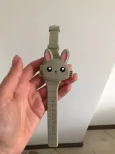 Reloj electrónico LED para niños, pulsera de silicona con dibujos de conejos, funda abatible, regalo encantador, JAN88, 1 Uds.