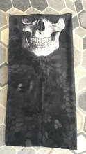Pañuelo 3D de calavera fantasma, para el cuello polaina, protector para la cabeza, bufandas de tubo pasamontañas, transpirable, diadema, Verano