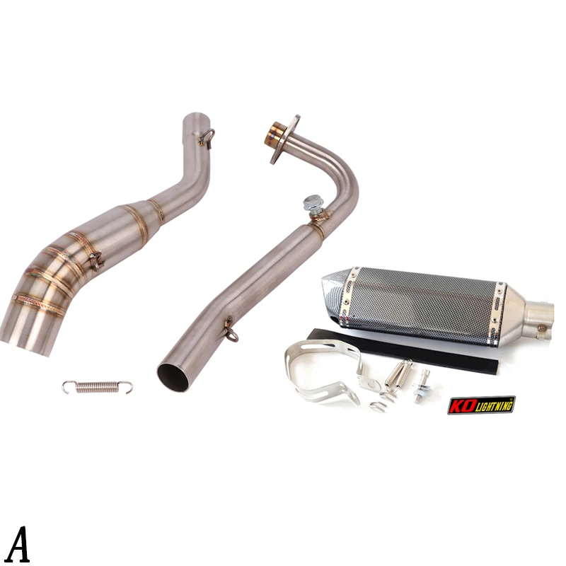 Slip On Motorcycle Exhaust Front Link Pipe And 51mm Muffler Stainless Steel Exhaust System For Kawasaki Z125 Until 2018 - Image 2
