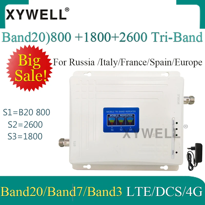 1PCS LTE B20 800 1800 2600Mhz Tri-Band Mobile