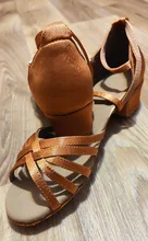 Zapatos de salón tango salsa Latino para niñas, zapatos de tacón bajo, 20 colores