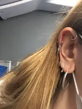 ROXI-Pendientes de aro coloridos con cristales de circonita para mujer, aretes de lujo, a granel, ajustados, de cartílago arcoíris