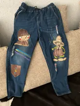 Pantalones vaqueros de tela vaquera estampada con flores para mujer, vaqueros de cintura alta con bolsillos para mamá, Vaqueros rectos ajustados, ropa femenina informal de verano