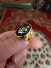 Anillo de flores esmaltado en azul y tinta chapada en oro Vintage, anillos de Signet grabados de diseño Simple para hombre, joyería gótica Punk para fiesta