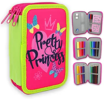 

Starplast, Case Plumier School, 3 compartments, 16 Pencils de Colores, 16 Highlighters de Colores, rule, pencil sharpening, rubber gum