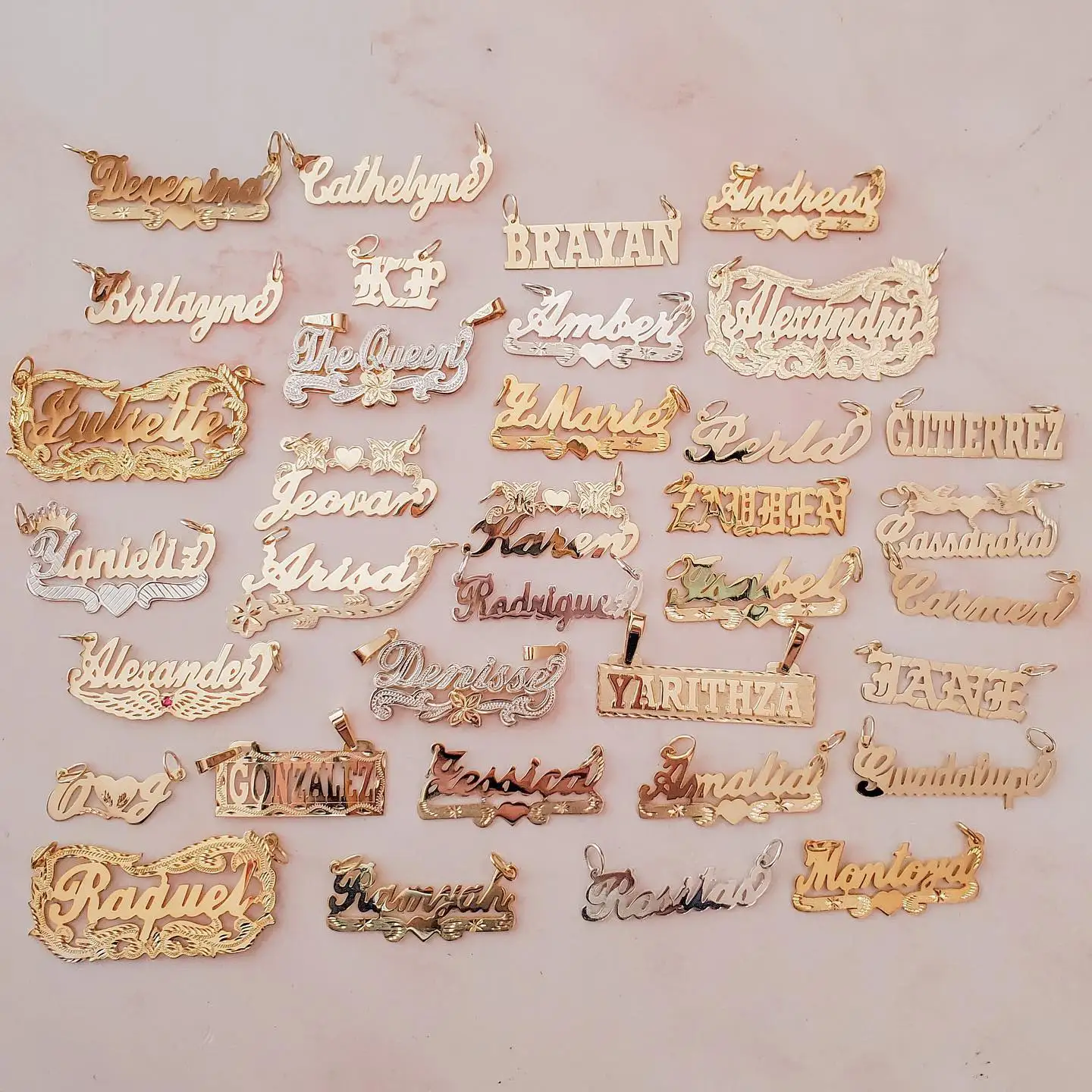 Collar personalizado con nombre para mujer, collar chapado en oro