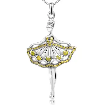 

Silver Pendant "ballerina in a colored dress"