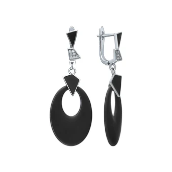 

Silver earrings with ceramics, enamel and cubic zirconium sunlight sample 925