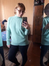 Sweater Pullovers Mock-Neck Beige Purple Winter Green 8-Colors High-Quality Women C-232