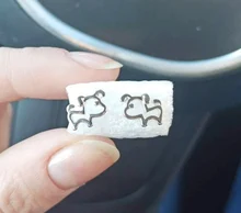 ELESHE-pendientes de plata de ley 925 para mujer y niña, joyería con broche de insecto, abeja, Animal, perro y gato, regalo