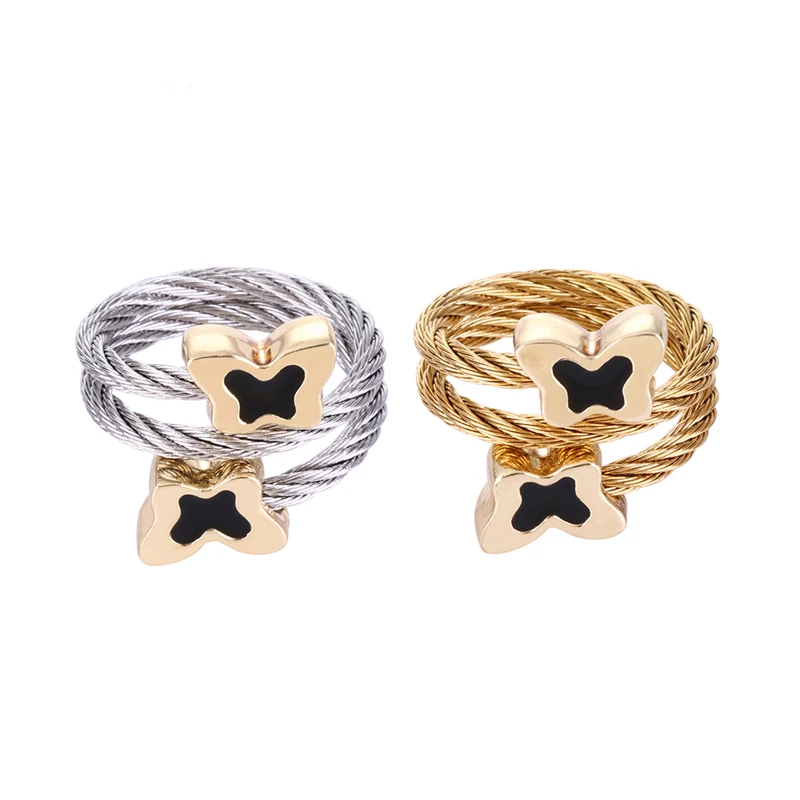 Chran очаровательные кольца в виде бабочек с животным дизайном, модные кольца из нержавеющей стали, кольца для пар для женщин