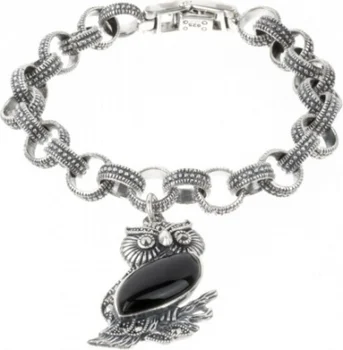 

Yuk marcasite bracelet with marcasite and onyx Silver