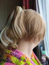 Extensiones de Cabello para mujer, coletas con ondas, 14 pulgadas, pelo sintético Rubio, extensión Natural