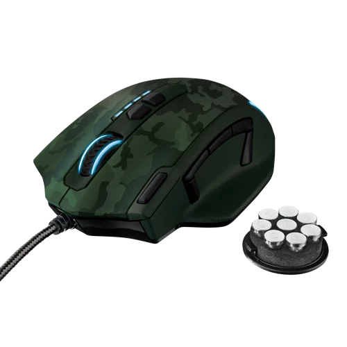 Игровая проводная мышь 20853 Trust GXT 155C до 4000 dpi 11 клавиш зеленый камуфляж
