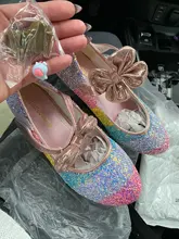 Zapatos de cuero para niñas, calzado de princesa, punta redonda, suela suave, tacón alto, de cristal, individual