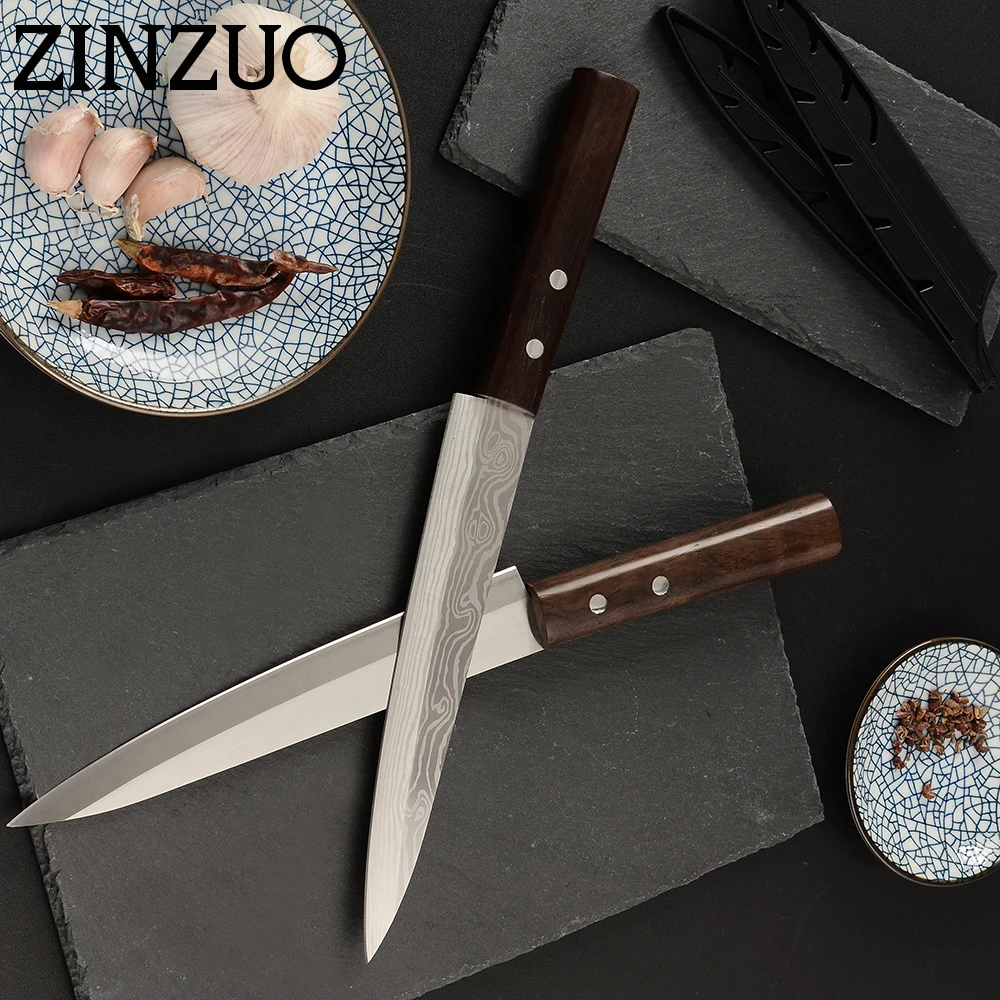 Японские ножи шеф повара ZINZUO японские лососевые для суши кухонный нож из