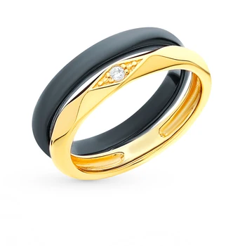 

Silver ring with ceramics and cubic zirconia sunlight sample 925