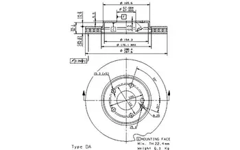 

BREMBO Front brake disc for MERCEDES CLASSE B A