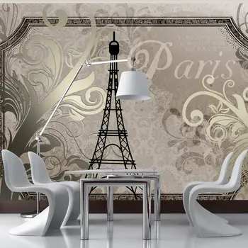 

Wall mural-Vintage Paris-gold color-200x140 cm