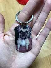 Llavero personalizado de acero inoxidable para foto de perro y amor, grabado, fotografía, recuerdo